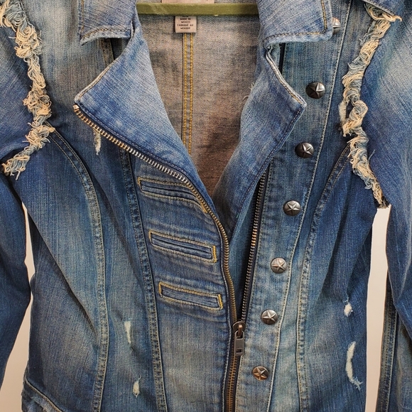 Guess Fitted Denim Jean Jacket, Size L - Picture 2 of 12
